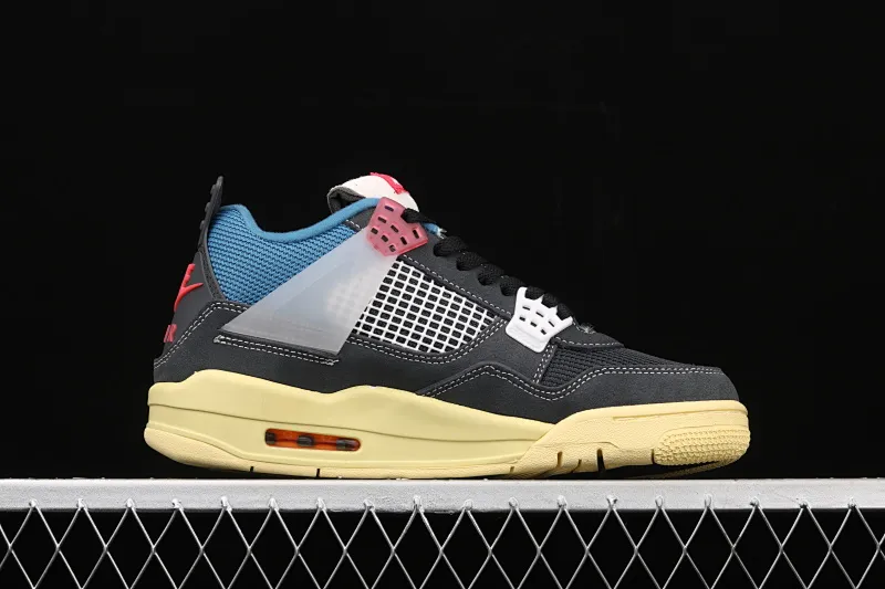All categories Air Jordan Jordan series basketball shoes Air Jordan 4 G version Union LA x Air Jordan 4 Retro "Off Noir" AJ4 Joe 4 Union Gray and Blue Knights DC9533-001